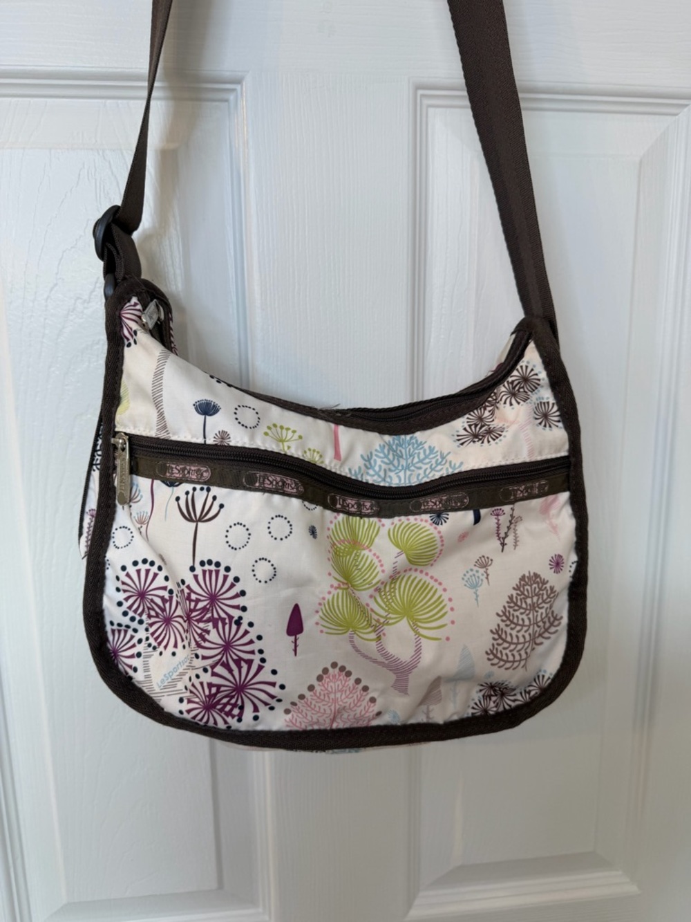 Women’s Floral Crossbody Bag in Cream and Brown